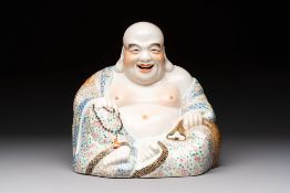 A Chinese famille rose Milefo Buddha, Yu Bingchang Zao mark, Republic