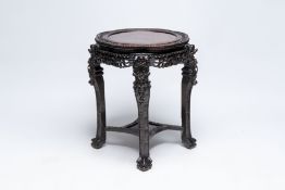 A large Chinese hongmu stand, 19th C.
