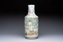 A fine Chinese famille rose 'Ode to the Red Cliff' vase, Hongwu mark, Daoguang