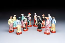 An exceptional complete set of twelve Chinese famille rose zodiac figures, Ge Yi Tai Zao marks, Repu