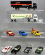 CORGI BOXED DIECAST MODELS: BP tanker, Seddon Atkinson container truck, Ford Escort, Sierra, Zac
