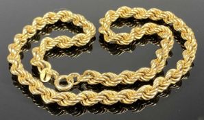 9CT GOLD ROPE TWIST NECKLACE, 41cms (l), 12gms Provenance: deceased estate Gwynedd