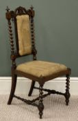 VICTORIAN WALNUT ORNATE TWIST CHILD'S CHAIR, 83 (h) x 38 (w) x 37cms (d) Provenance: private