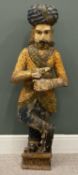 CONTINENTAL CARVED FIGURE OF TURKISH GENTLEMAN, 121 (h) x 43 (w) x 25cms (d) Provenance: private