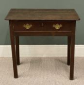 19TH CENTURY OAK LOWBOY with brass drop handles, 73 (h) x 79 (w) x 47cms (d) Provenance: private