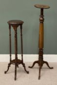 TWO ANTIQUE TYPE PLANTER STANDS, one with twist supports, 101 (h) x 28cms (diam.), and other with