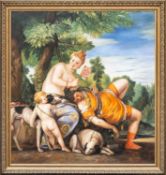 MODERN REPRODUCTION oil on canvas – reproduction of ‘Aphrodite and Adonis’ by Paolo Veronese, 194