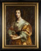 G THOMPSON oil on canvas – reproduction portrait of ‘Queen Henrietta Maria’ by Sir Anthony Van Dyck,