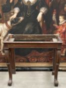 WILLIAM IV MAHOGANY PIER TABLE BASE, 80 (h) x 91 (w) x 51cms (d) Comments: lacks top Provenance: The