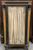 EGYPTIAN REVIVAL PARCEL GILT & EBONISED CABINET, with pleated silk panel door, 120 (h) x 66 (w) x