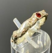 UNMARKED WHITE & YELLOW METAL BAND RING, with textured finish, size N, 4.4gms