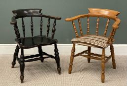 SMOKER'S BOW ARMCHAIR and another with integral cushion seat