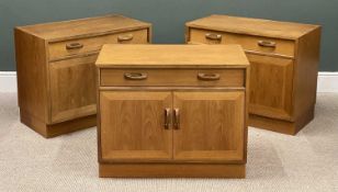 G-PLAN TEAK MID-CENTURY NARROW SIDEBOARD BASES (3), 69 (h) x 84 (w) x 46cms (d) Provenance: