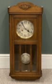 VINTAGE OAK WALL CLOCK, pendulum driven with brass bezel Provenance: deceased estate Conwy
