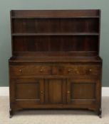 OFFERED WITH LOT 58 - EDWARDIAN OAK DRESSER having three shelf rack, over a base of two drawers