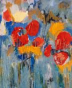 ‡ VIVIENNE WILLIAMS (b.1955) mixed media - entitled verso 'Poppies, After the Rain' on Attic Gallery