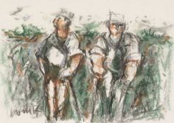 ‡ WILL ROBERTS (1907-2000) pastel on paper - entitled verso 'Break from Toil', signed, dated verso