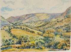 EDGAR HOLLOWAY (1914-2008) watercolour - entitled 'Capel', signed and dated 1996, 29 x 39.5cms