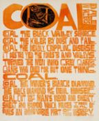 PAUL PETER PIECH (American-Welsh 1920-1996) two-colour poster - entitled 'Coal', quote from Dale