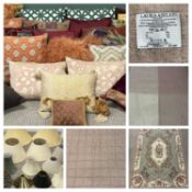 SOFT FURNISHINGS PARCEL, including Laura Ashley two-tone mohair throw, 170 x 125cms; tapestry