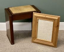 ART DECO PIANO STOOL with upholstered lift-up seat, 53 (h) x 53 (w) x 35cms (d); together with a