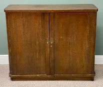 MID-CENTURY OAK CUPBOARD with twin tabour front, 102 (h) x 122 (w) x 46cms (d) Provenance: private