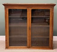 19TH CENTURY MAHOGANY GLAZED TWO-DOOR BOOKCASE TOP, adjustable shelf-lined interior, 129 (h) x