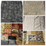 SOFT FURNISHINGS, a selection of cushions, throws, rugs, etc., all contemporary, swirl throw 177 x
