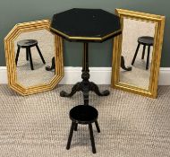FURNITURE PARCEL, including ebonised octagonal centre table with gilt highlights, ebonised