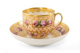 DERBY BUTE SHAPE TEACUP & SAUCER, c. 1790, painted with pattern no. 269 by William Billingsley,