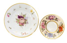 WORCESTER FLIGHT, BARR & BARR DESSERT PLATE, c. 1820-30, probably by Henry Stinton, painted with