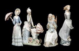 COLLECTION OF LLADRÓ FIGURINES, to include Aranjuez Little Lady #4879, The Embroiderer #4865, Sea