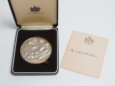 THOMAS FATTORINI SILVER MEDALLION, designed by Arnold Machin for the Royal Academy of Arts after the