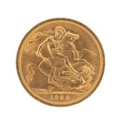 ELIZABETH II GOLD SOVEREIGN, 1968, 8.0gms Provenance: deceased estate Swansea Comments: good