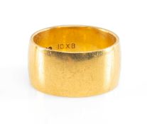 22CT GOLD WIDE WEDDING BAND, ring size N, 10.6gms Provenance: private collection Swansea, by