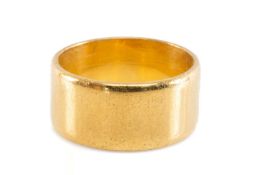 22CT GOLD WIDE WEDDING BAND, ring size M, 9.1gms Provenance: private collection Swansea, by family