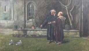 GEORGE AIKMAN ARSA RSW (Scottish 1830-1905) oil on canvas - 'The Secret', two friars conversing in