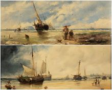ARTHUR JOSEPH MEADOWS (British, 1843-1907) oils on board – pair of coastal scenes, signed bottom