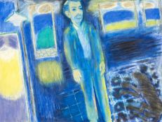 ‡ ERNEST ZOBOLE (1927-1999) oil on canvas - entitled verso 'House, Exterior and Figure', signed