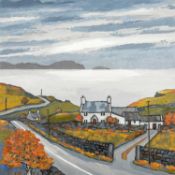 ‡ DAVID BARNES (1942-2021) oil on board - entitled verso, 'Across Cardigan Bay', signed verso, 60