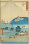 UTAGAWA HIROSHIGE (Japanese, 1797-1858) oban tate-e, Hara, no.14 from the series Tōkaidō gojūsan