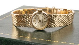 ROLEX 9CT GOLD LADIES' BRACELET WRISTWATCH, hallmark London 1966, 12mms dial signed 'Rolex