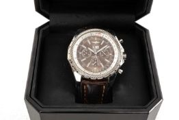 BREITLING FOR BENTLEY GENTS STAINLESS-STEEL CHRONOGRAPH WRISTWATCH, Ref. A44362, ser. 2158***,