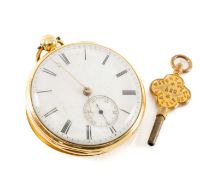 WILLIAM IV 18CT GOLD POCKET WATCH, 1829, key-wind lever cuvette signed John Kidder, 6-Strand, London