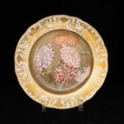 RARE NANTGARW PORCELAIN PLATE circa 1813-1820, gilt dentil rim, border with elaborate gilding of