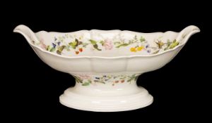 LARGE SWANSEA PORCELAIN OVAL CENTRE DISH circa 1814-1826, interior decoration trail of wildflowers
