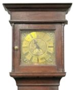 18TH CENTURY OAK LONGCASE CLOCK BY SAMUEL ROBERTS, 26cms² brass dial, Roberts Llanvair 307, with