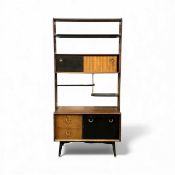 E. GOMME FOR G PLAN LIBRENZA TEAK & EBONISED ROOM DIVIDER, 191 (h) x 92 (w) x 46cms (d)