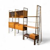 STAPLES LADDERAX MODULAR WALL UNIT, comprising three-drawer chest, cocktail cabinet with illuminated