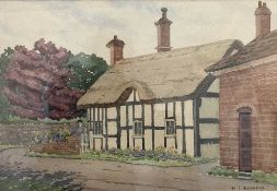 H. L. ADAMSON watercolour - 'Old Cottage, Wick, Worcs', signed, 26 x 35cms Comments: framed
